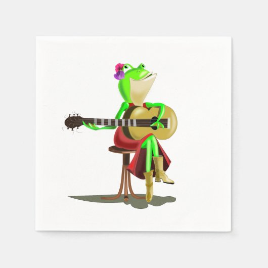 Frog Playing Guitar Serviette (Vorderseite)