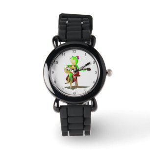 Frog Playing Guitar Watch Fun Armbanduhr