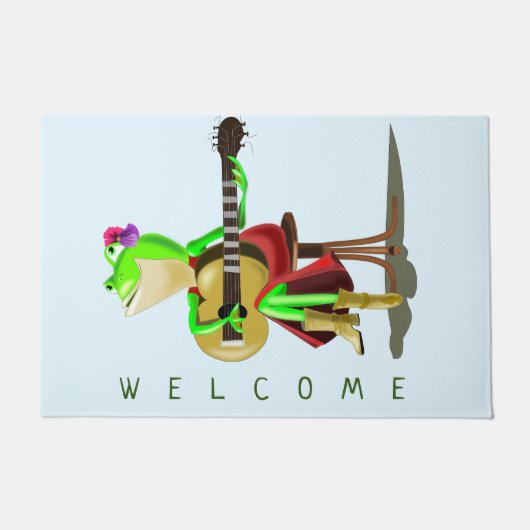 Frog Playing Guitar - Willkommen Fußmatte (Vorderseite)