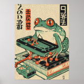 Frog Playing PC Games, Ukiyo-e Frog Art, Frog Poster (Vorne)