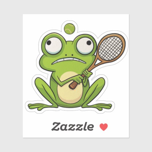 Frog Playing Tennis Aufkleber (Blatt)