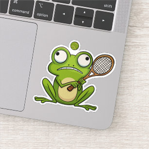 Frog Playing Tennis Aufkleber