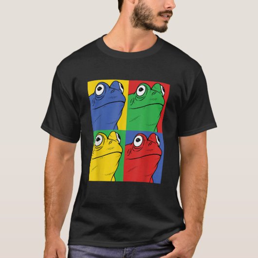 Frog Pop Art Retro Amphibien T-Shirt (Vorderseite)