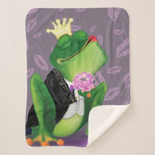 Frog Prince Baby Sherpa Blanket Funny Sherpadecke (Vorderseite)