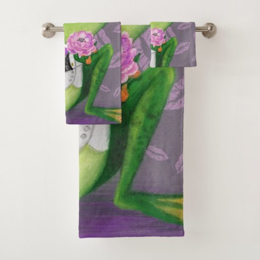 Frog Prince Bath Towesl Funny Badhandtuch Set (Insitu)