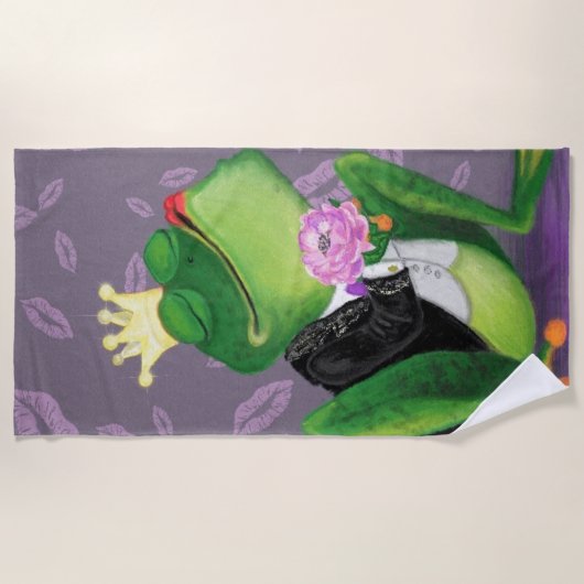 Frog Prince Beach Handtuch - Malerei (Vorderseite)