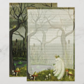 Frog Prince - Cute Ghost Lined Letter Writing Briefpapier (Vorne/Hinten)
