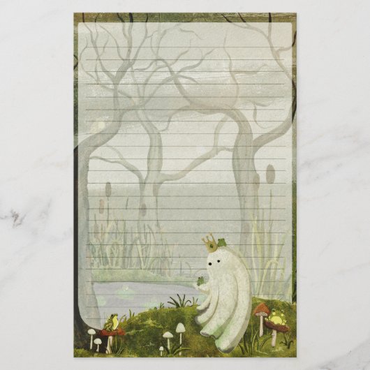 Frog Prince - Cute Ghost Lined Letter Writing Briefpapier (Vorderseite)