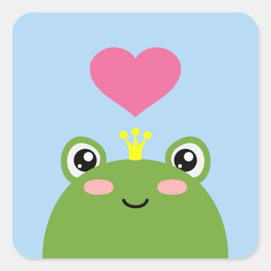 Frog Prince Quadratischer Aufkleber (Vorderseite)