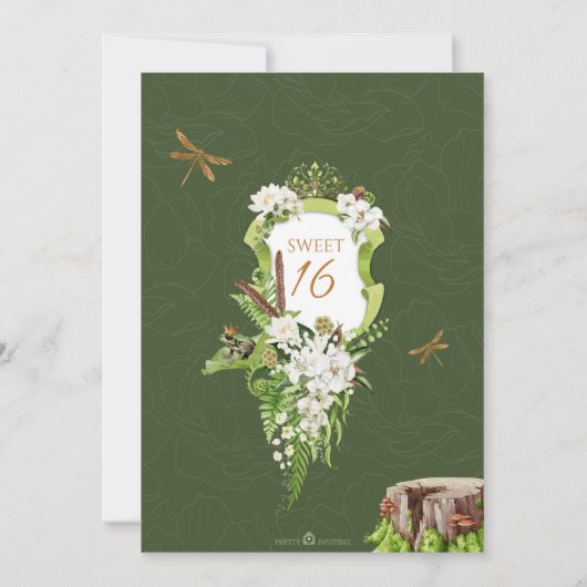 Frog Prince Sweet 16 Prinzessin Birthday Einladung (Rückseite)