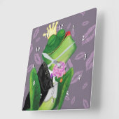 Frog Prince Wall Clock Kiss Quadratische Wanduhr (Winkel)