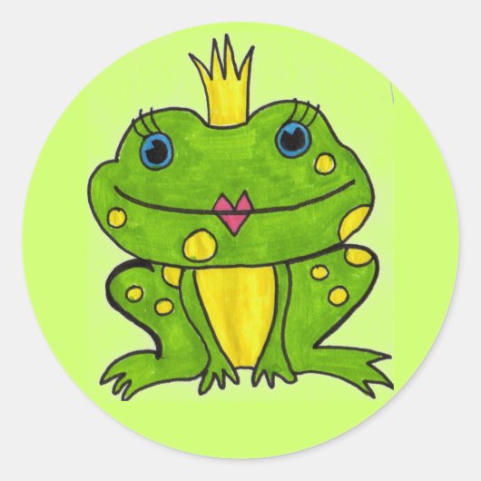 Frog Princess Runder Aufkleber (Vorderseite)