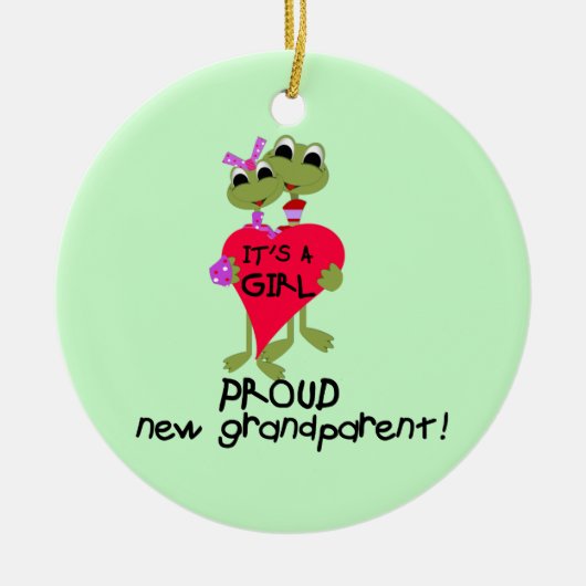 Frog Proud Grandmatt Girl Gifts Keramikornament (Vorne)