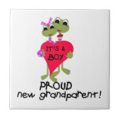 Frog Proud Großeltern von Boy Gifts Fliese (Vorderseite)
