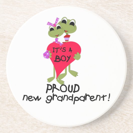Frog Proud Großeltern von Boy Gifts Getränkeuntersetzer (Vorne)