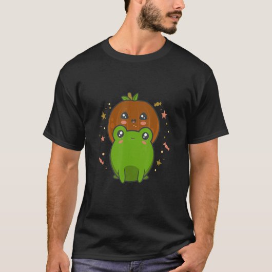 frog pumpkin cute candy T-Shirt (Vorderseite)