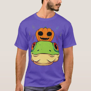 Frog Pumpkin Head Lazy Halloween Kostüm Amphibien T-Shirt