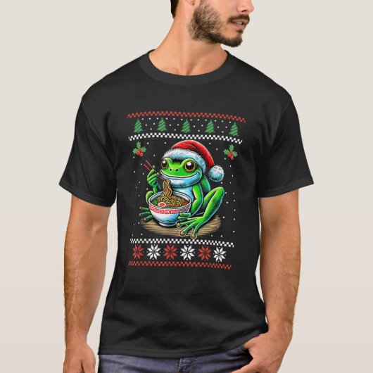 Frog Ramen Japanisch Ugge Weihnachts Weihnachts We T-Shirt (Vorderseite)
