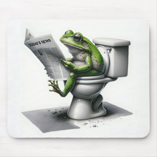 Frog Reading der heutigen Zeitung Mousepad (Vorne)
