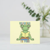 Frog Reading ist Spaß T - Shirt und Geschenke Postkarte (Stehend Vorderseite)