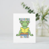 Frog Reading ist Spaß T - Shirt und Geschenke Postkarte (Stehend Vorderseite)