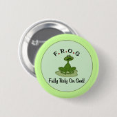 Frog Rely on God Frog Button (Vorne & Hinten)