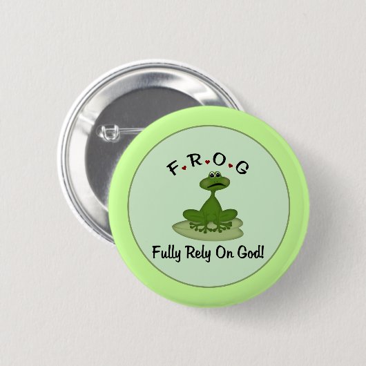 Frog Rely on God Frog Button (Vorne & Hinten)