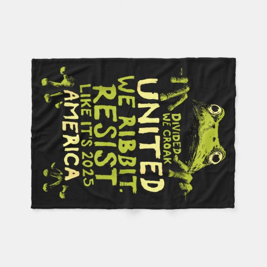 Frog Resist Cute Funny  Fleecedecke (Vorderseite (Horizontal))