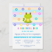 Frog Retro 1. Geburtstag Party Einladung (Vorderseite)
