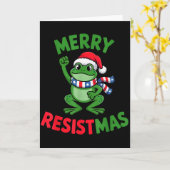 Frog Retro Frohe Resistmas Lustige Politische Weih Karte (Gelbe Blume)