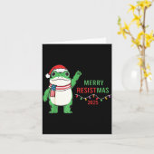 Frog Retro Merry Resistmas Funny Litical Christmas Karte (Gelbe Blume)