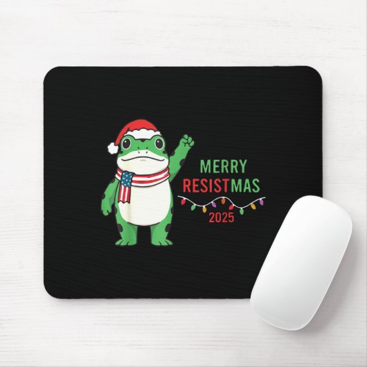 Frog Retro Merry Resistmas Funny Litical Christmas Mousepad (Mit Mouse)