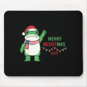 Frog Retro Merry Resistmas Funny Litical Christmas Mousepad (Vorne)