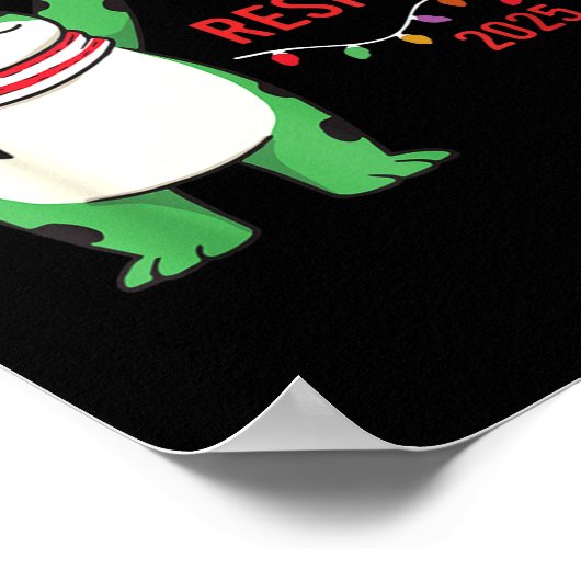 Frog Retro Merry Resistmas Funny Litical Christmas Poster (Ecke)