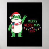 Frog Retro Merry Resistmas Funny Litical Christmas Poster (Vorne)