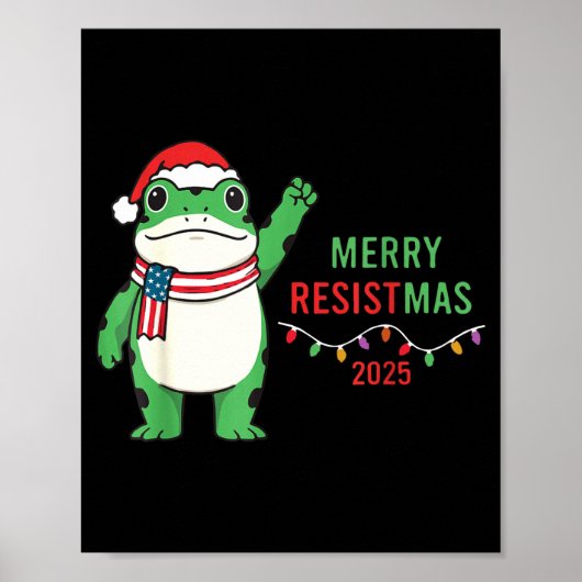 Frog Retro Merry Resistmas Funny Litical Christmas Poster (Vorne)