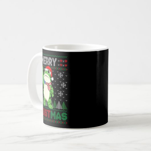 Frog Retro Merry Resistmas Funny Litical Ugly Chri Kaffeetasse (Vorderseite Links)