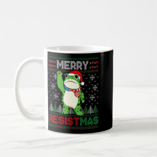 Frog Retro Merry Resistmas Funny Litical Ugly Chri Kaffeetasse (Links)