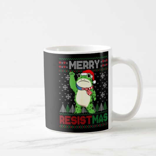 Frog Retro Merry Resistmas Funny Litical Ugly Chri Kaffeetasse (Rechts)