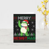 Frog Retro Merry Resistmas Funny Litical Ugly Chri Karte (Gelbe Blume)