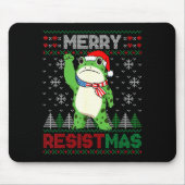 Frog Retro Merry Resistmas Funny Litical Ugly Chri Mousepad (Vorne)