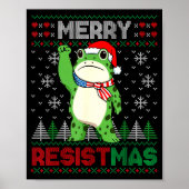 Frog Retro Merry Resistmas Funny Litical Ugly Chri Poster (Vorne)