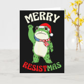 Frog Retro Merry Resistmas Funny Political Christm Karte (Gelbe Blume)