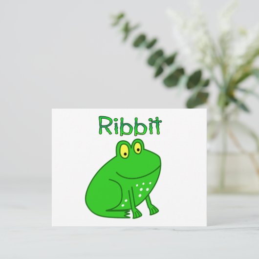 Frog Ribbit Postkarte (Stehend Vorderseite)