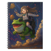 Frog-Riding Crypto Pepecoin Waifu Anime Notebook Notizblock (Vorderseite)
