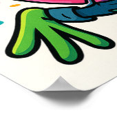 Frog Rockstar Guitar Poster (Ecke)