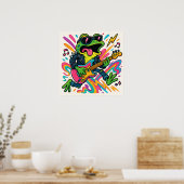 Frog Rockstar Guitar Poster (Küche)