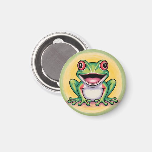 Frog’s Gentle Smile Magnet (Vorderseite/Rückseite)