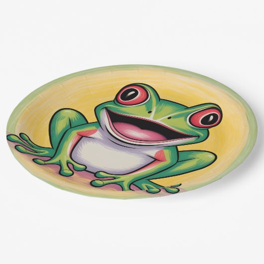 Frog’s Gentle Smile Pappteller (Schrägansicht)