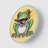 Frog’s Gentle Smile Runde Wanduhr (Winkel)